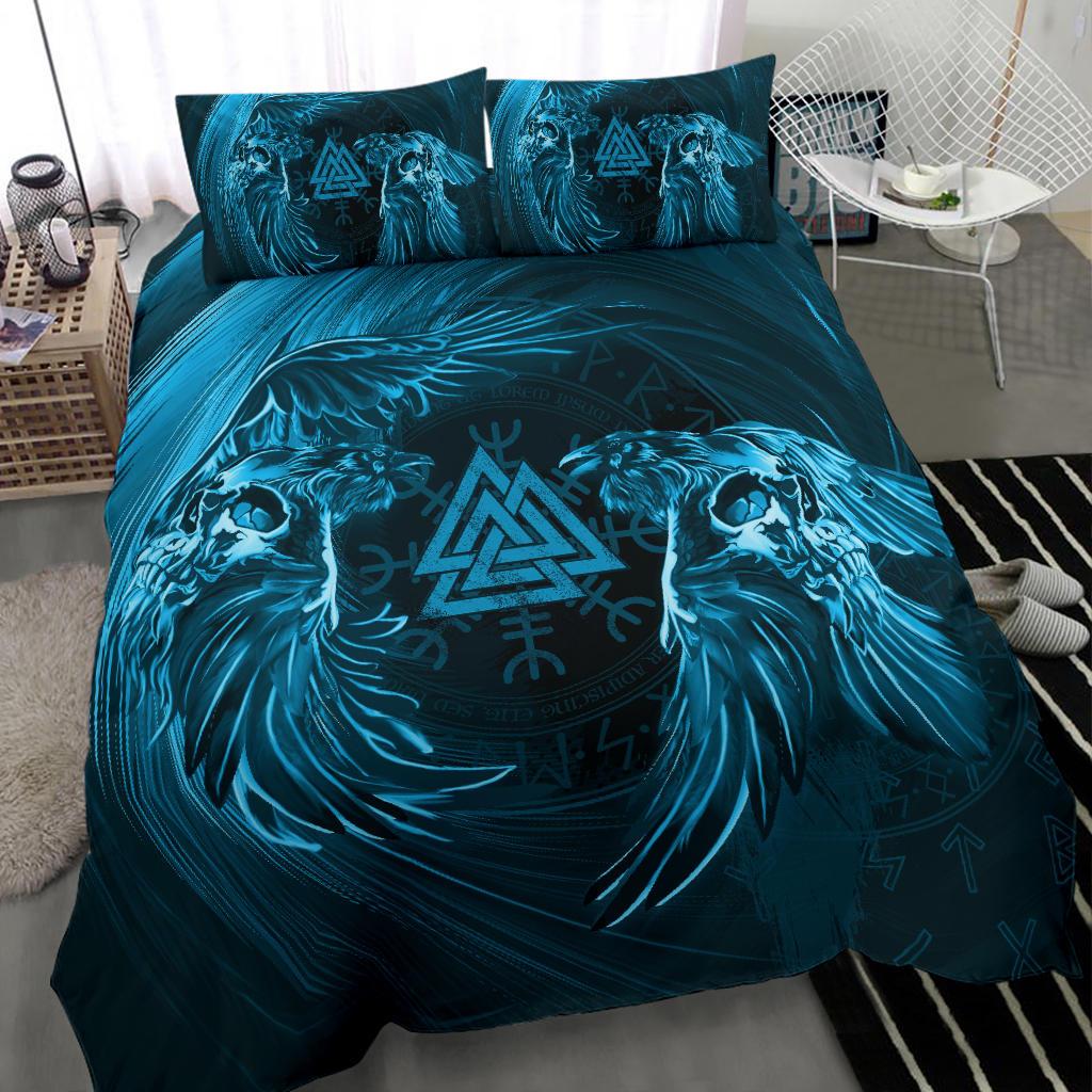 Viking Bedding Set Ravens Skull Tattoo Ver02