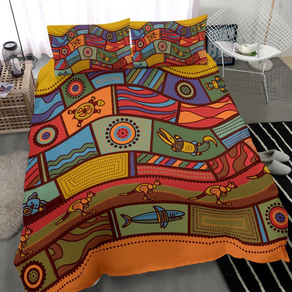 Bedding Set - Aboriginal Art With Animals