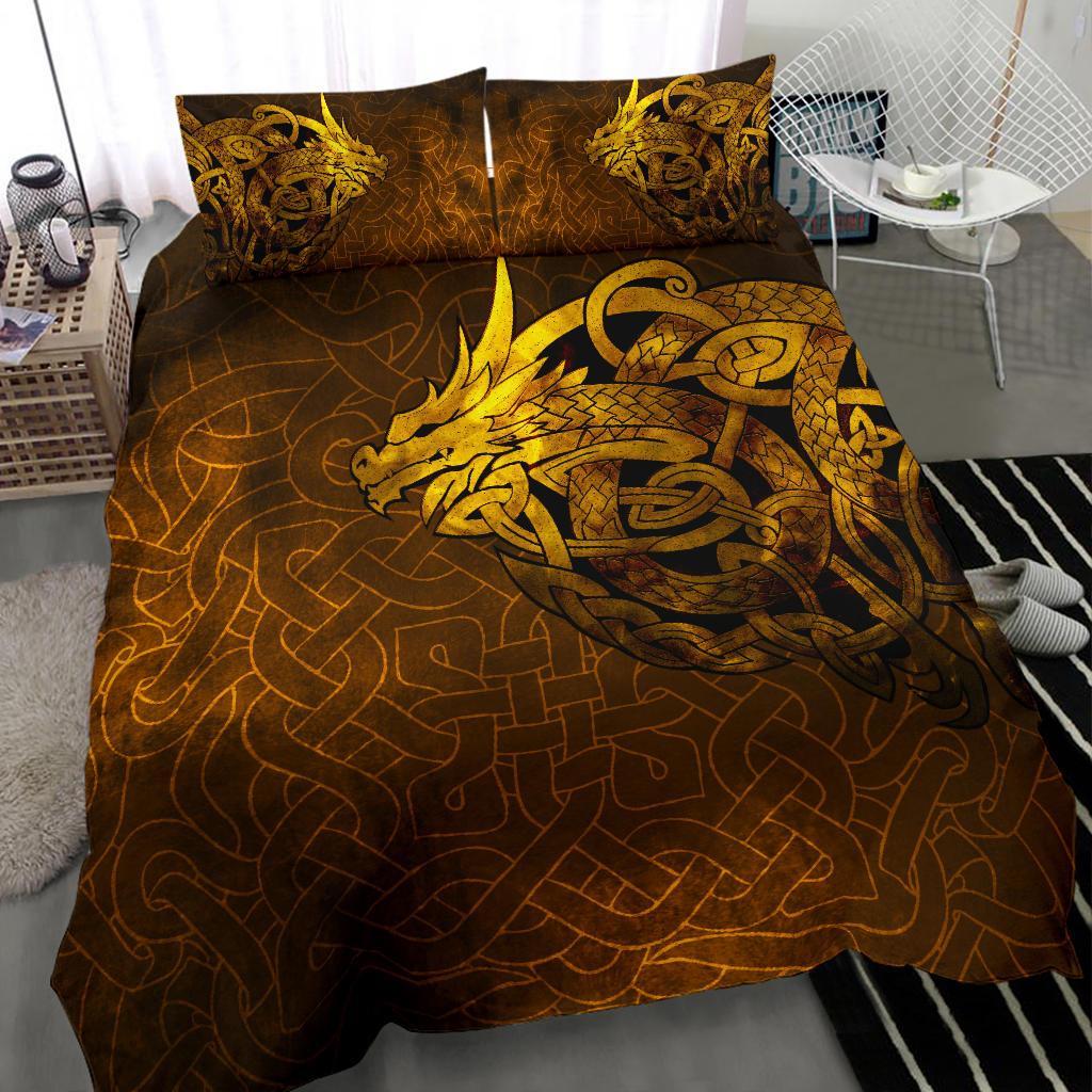 Viking Bedding Set Celtic Dragon Tattoo