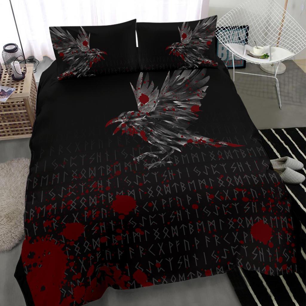 Viking Bedding Set The Raven Of Odin Rune Blood