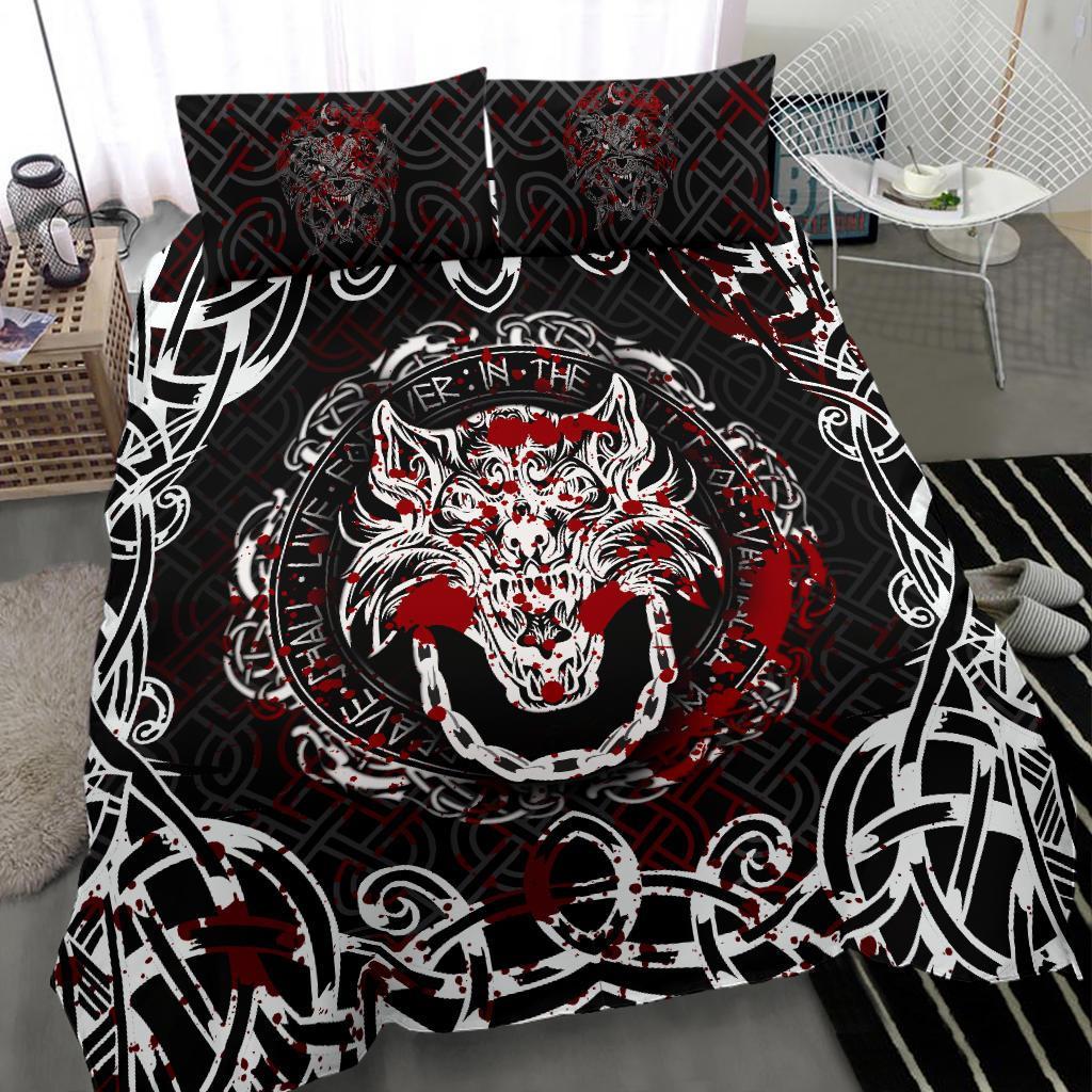 Viking Bedding Set Fenrir Viking Blood 3D