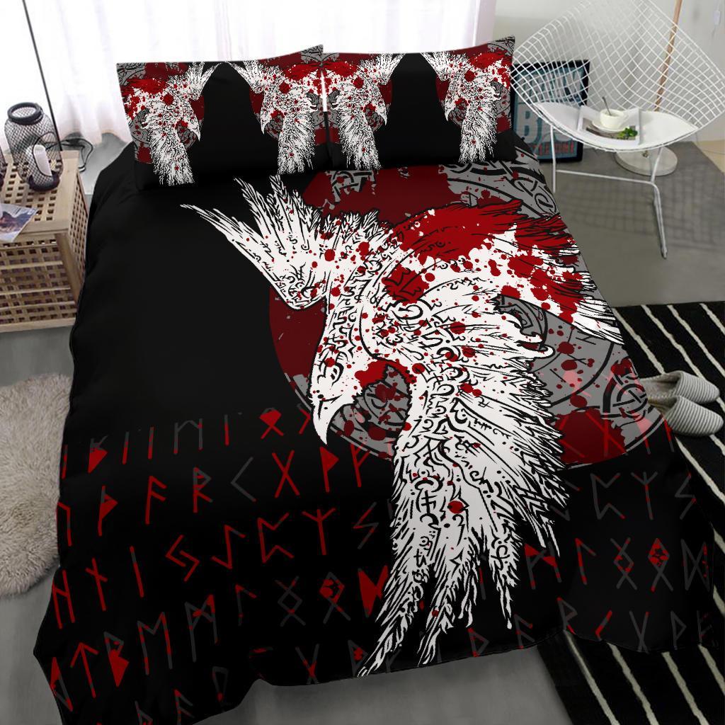 Viking Bedding Set Mystical Raven Tattoo Blood Ver02