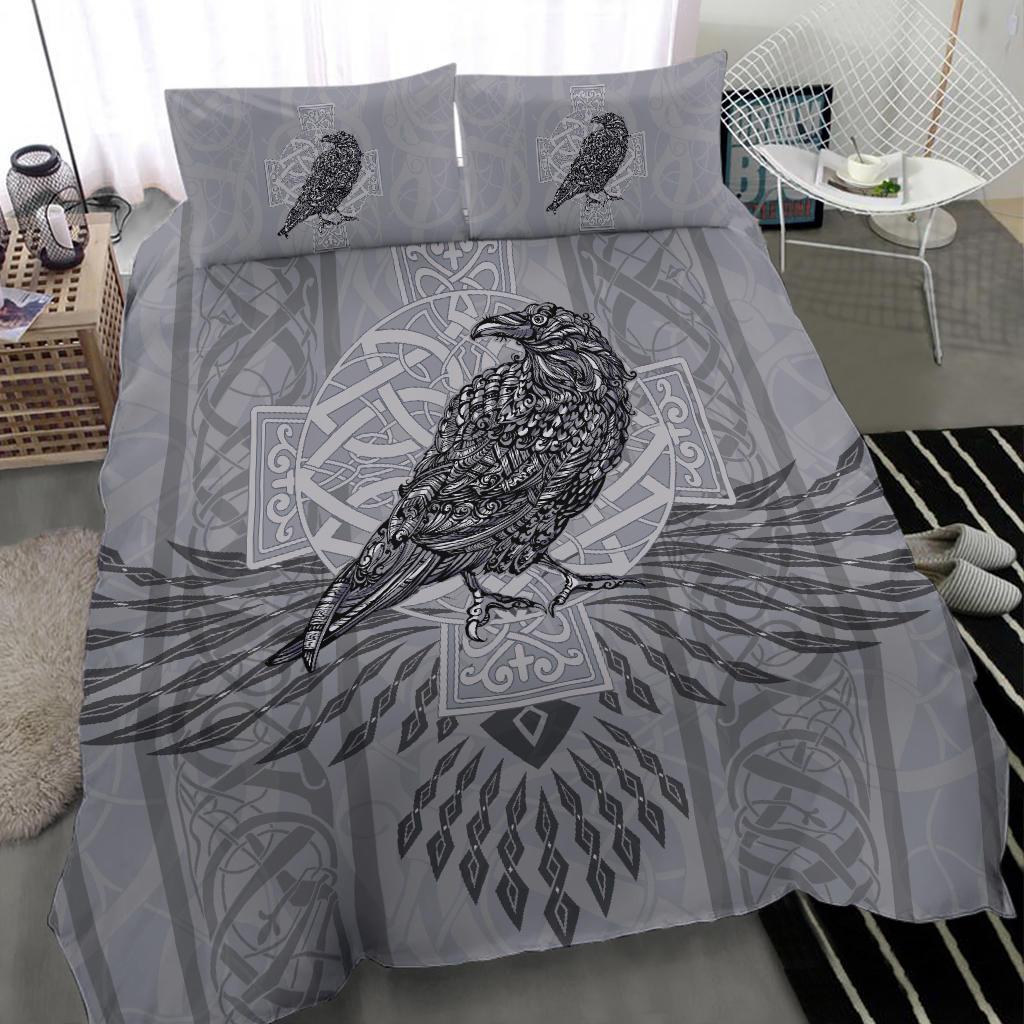 Viking Bedding Set Odin's Celtic Raven Scandinavian Tattoo