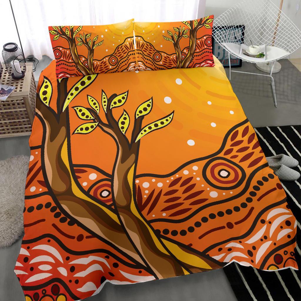 Aboriginal Bedding Set - Tree On The Hill