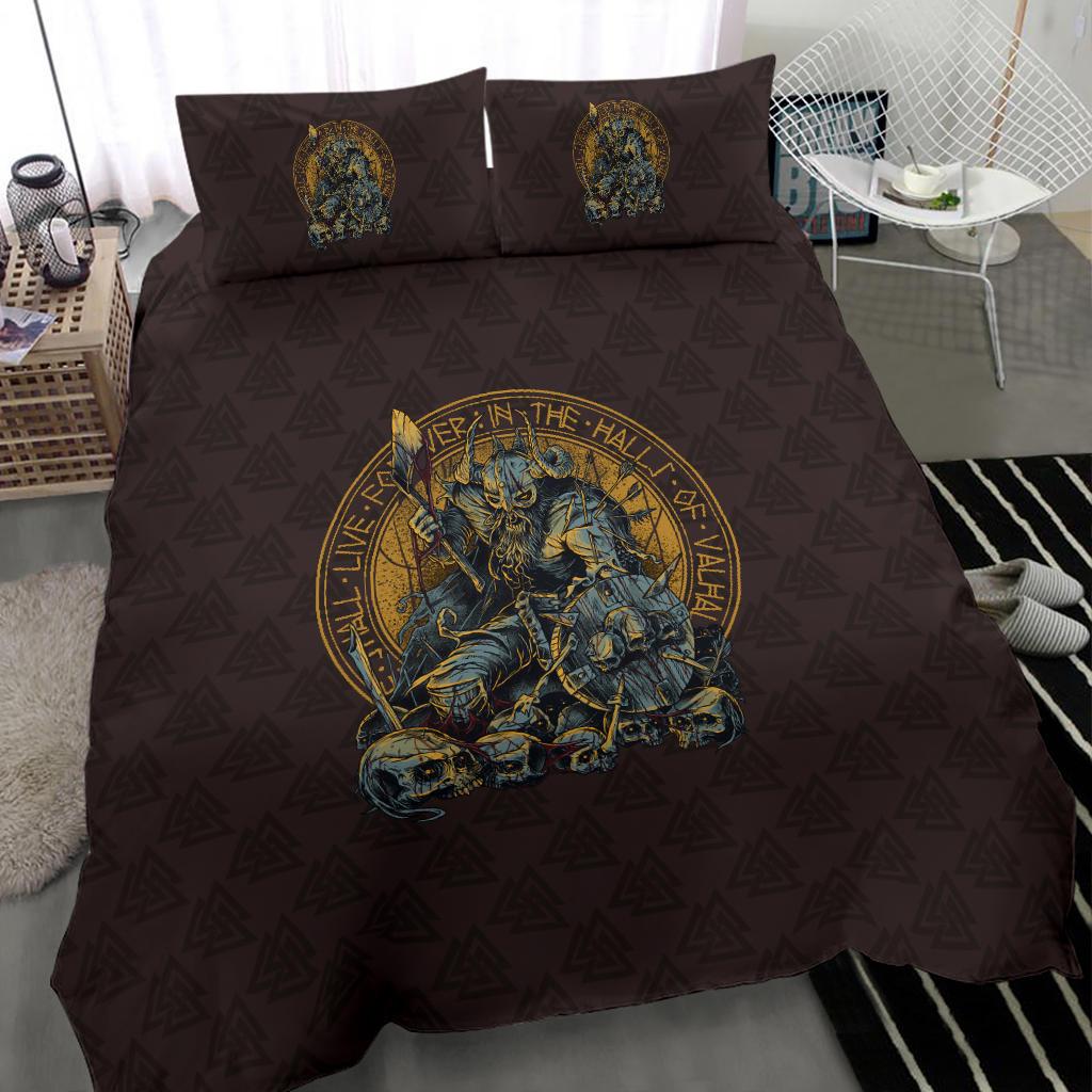 Viking Bedding Set Warrior Viking Shield Skull