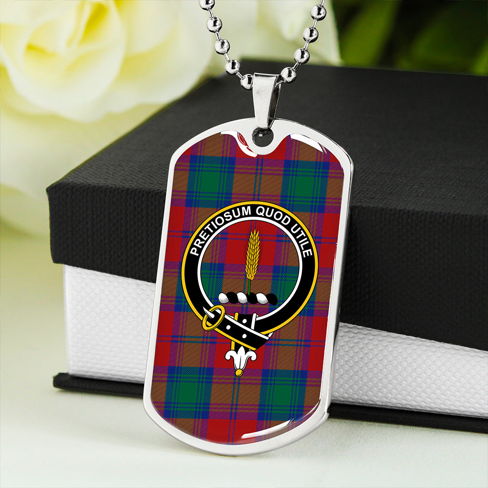 Auchinleck Clan Badge Classic Tartan Dog Tag Necklace