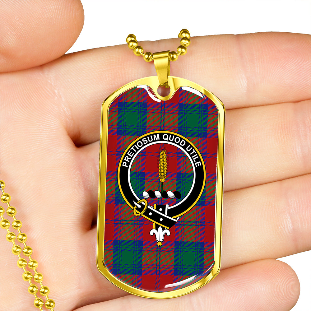 Auchinleck Clan Badge Classic Tartan Dog Tag Necklace