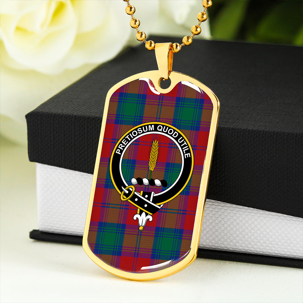 Auchinleck Clan Badge Classic Tartan Dog Tag Necklace