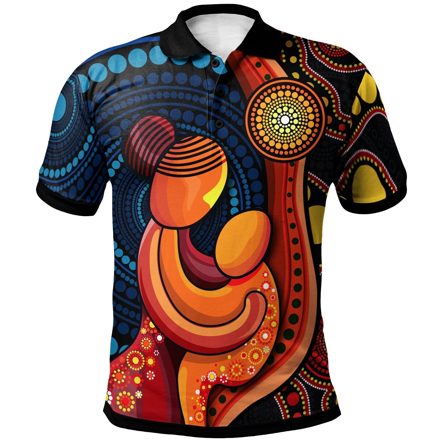 Aboriginal Polo - Aboriginal Mother And Son Kid Polo Shirt