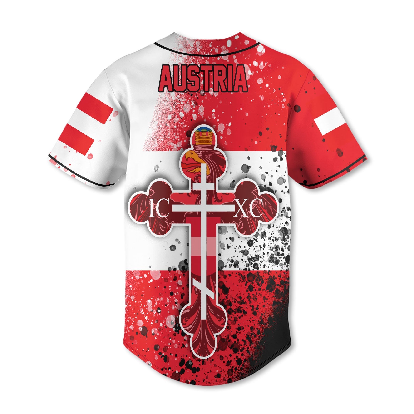 Austria Baseball Jersey Flag & Coat Of Arms Orthodox Style