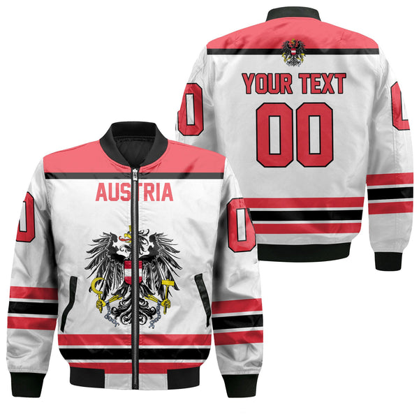 Austria Bomber Jacket Flag & Coat Of Arms Hockey Style