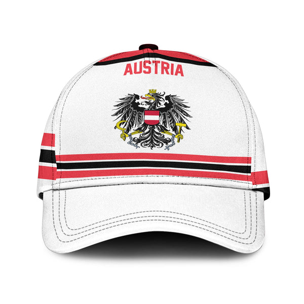 Austria Classic Cap Flag & Coat Of Arms Hockey Style