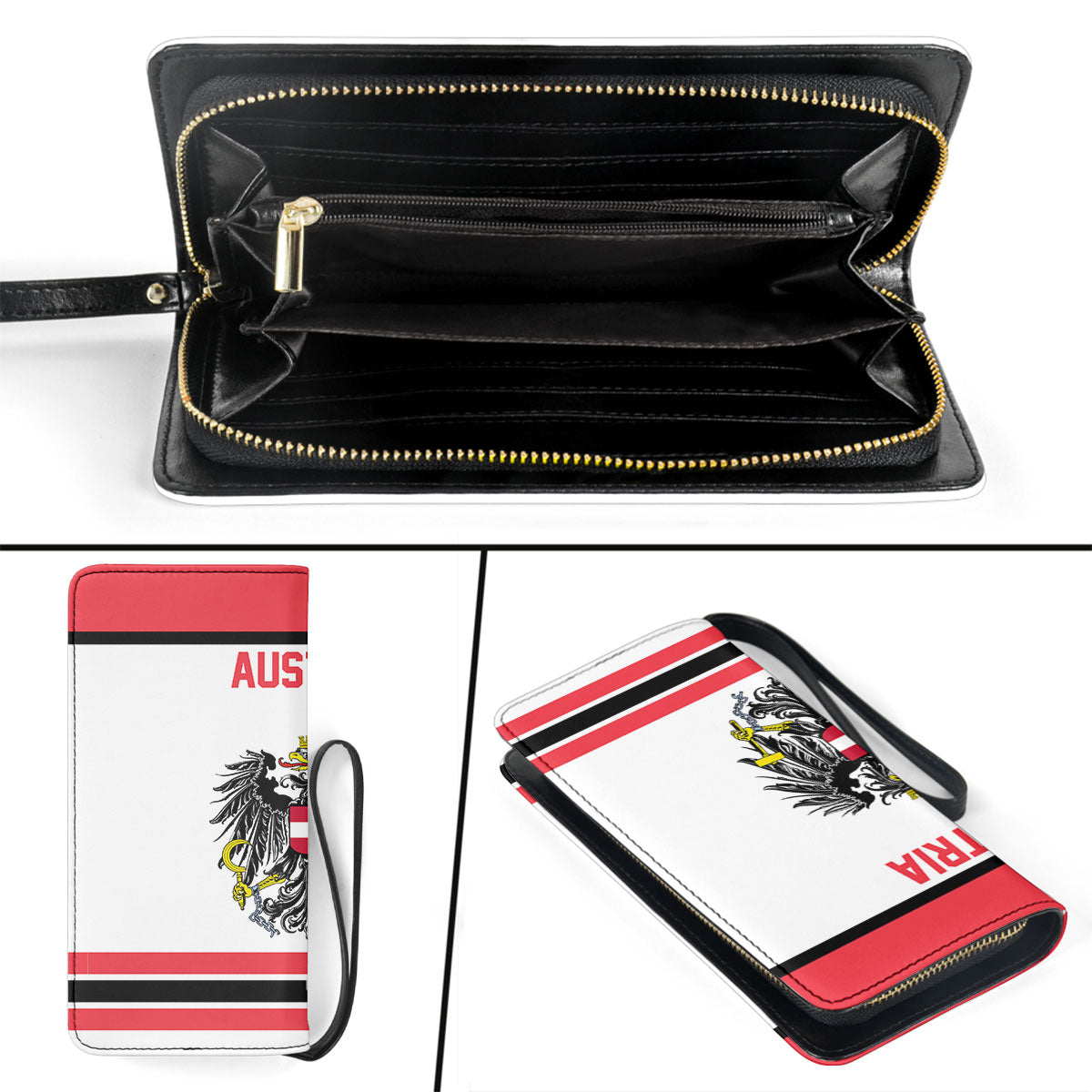 Austria Clutch Purse Flag & Coat Of Arms Hockey Style