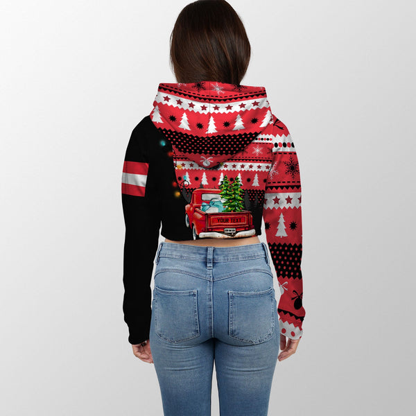 Austria Crop Hoodie Coat Of Arms Christmas Style