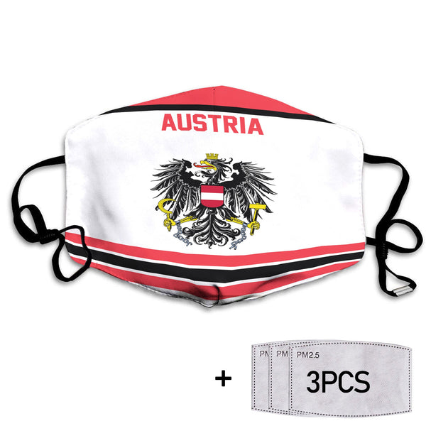 Austria Face Mask Flag & Coat Of Arms Hockey Style