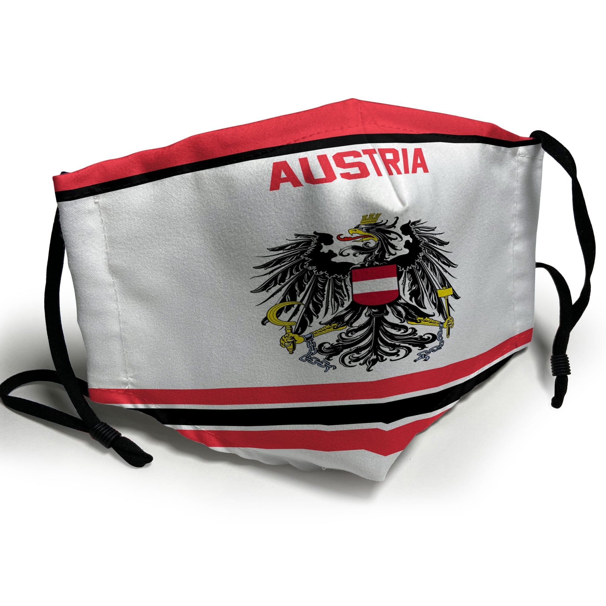 Austria Face Mask Flag & Coat Of Arms Hockey Style