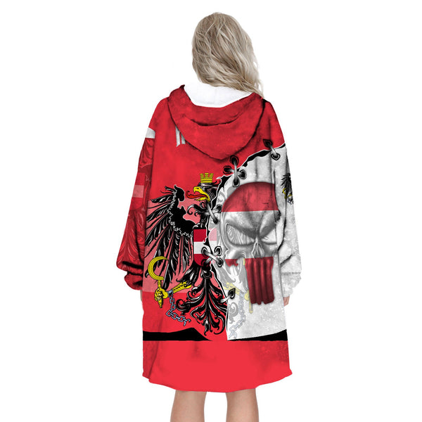 Austria Snug Hoodie Flag & Coat Of Arms Skull Style