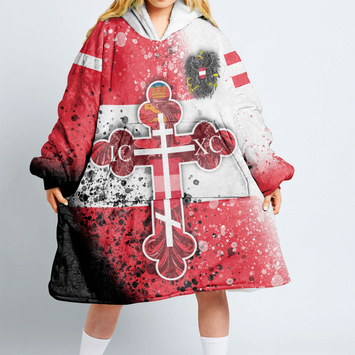 Austria Snug Hoodie Flag & Coat Of Arms Orthodox Style