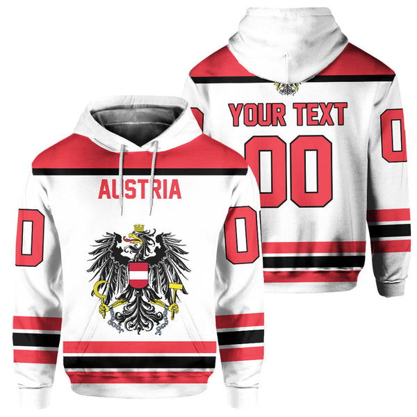 Austria Hoodie Flag & Coat Of Arms Hockey Style