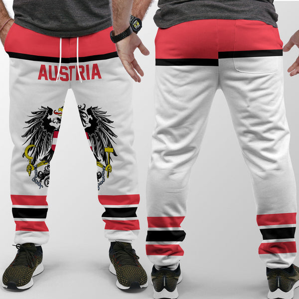 Austria Jogger Pant Flag & Coat Of Arms Hockey Style