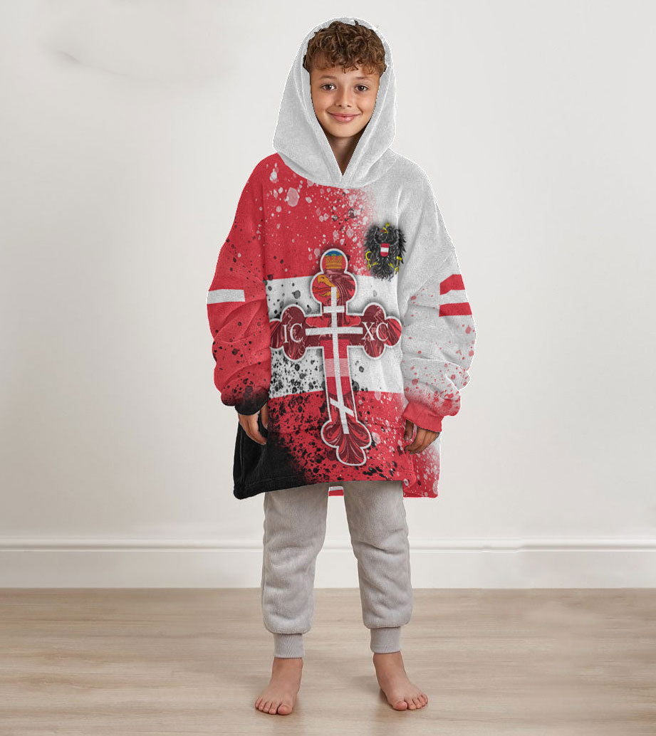 Austria Kid Snug Hoodie Flag & Coat Of Arms Orthodox Style