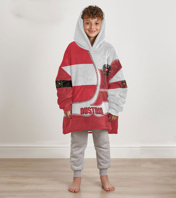 Austria Kid Snug Hoodie Flag & Coat Of Arms Leather Style