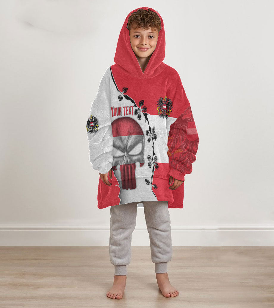 Austria Kid Snug Hoodie Flag & Coat Of Arms Skull Style