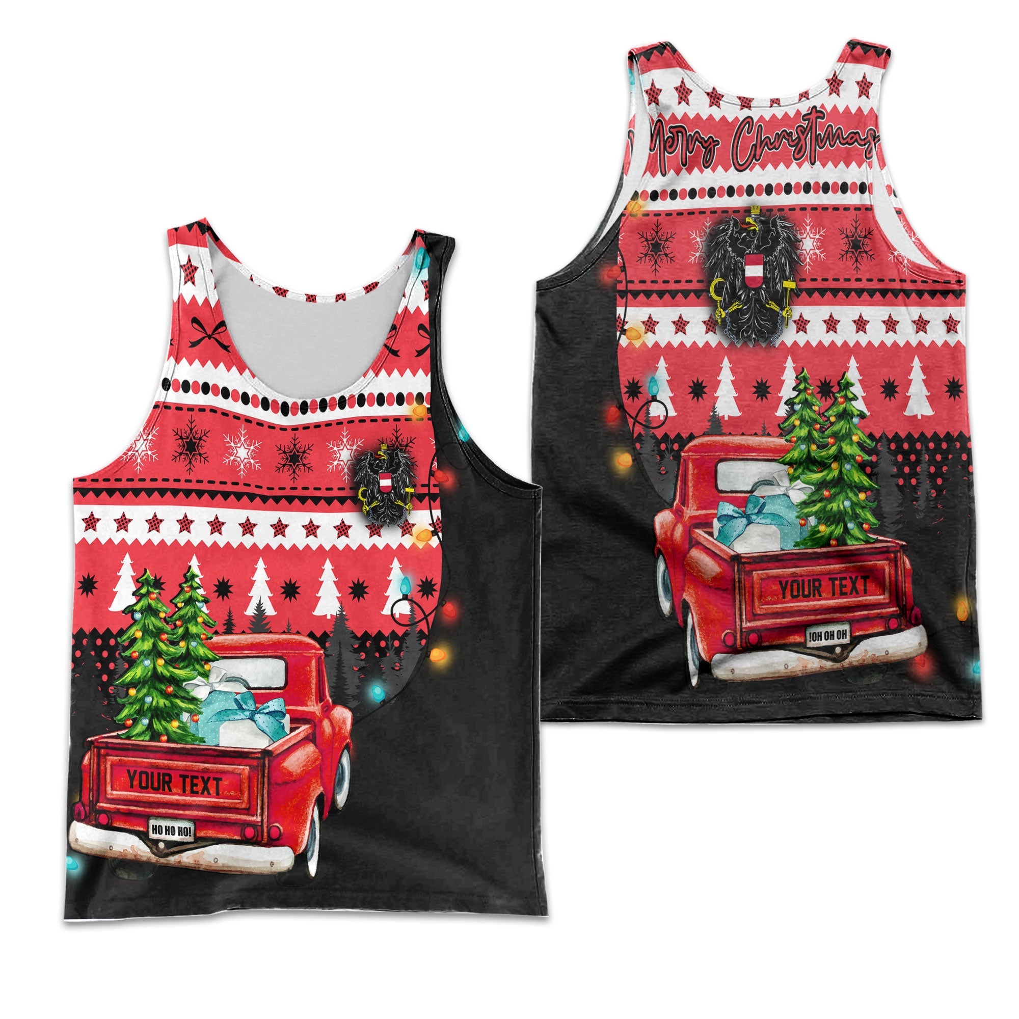 Austria Men Tank Top Coat Of Arms Christmas Style