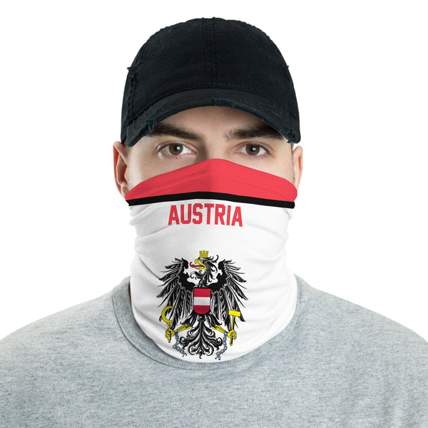 Austria Neck Gaiter Flag & Coat Of Arms Hockey Style