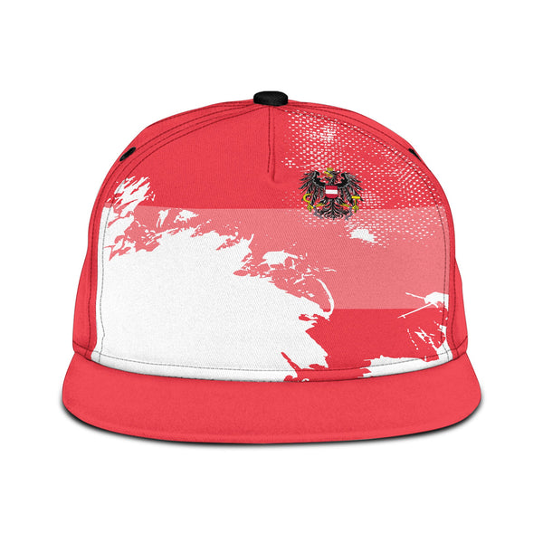 Austria Snapback Hat Flag & Coat Of Arms Paint Style