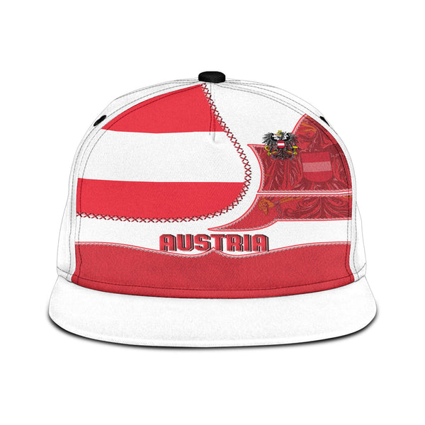 Austria Snapback Hat Flag & Coat Of Arms Leather Style