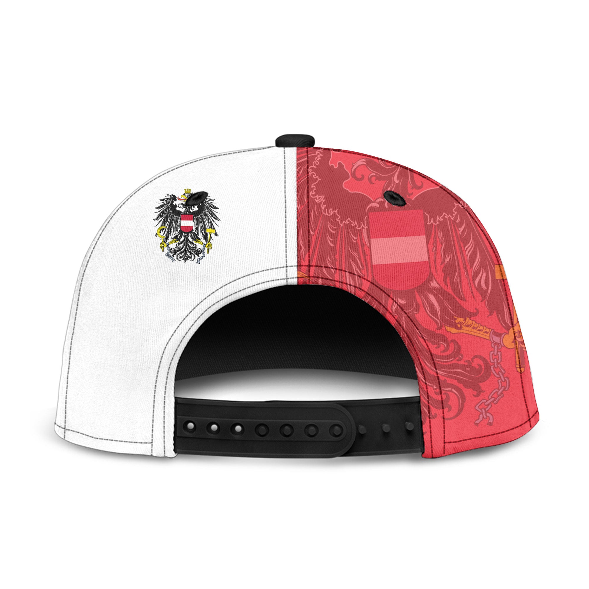 Austria Snapback Hat Flag & Coat Of Arms Skull Style