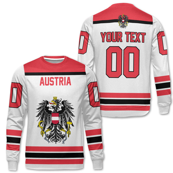 Austria Sweatshirt Flag & Coat Of Arms Hockey Style