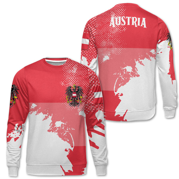 Austria Sweatshirt Flag & Coat Of Arms Paint Style