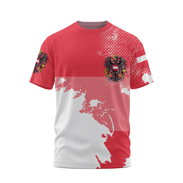 Austria T Shirt Flag & Coat Of Arms Paint Style