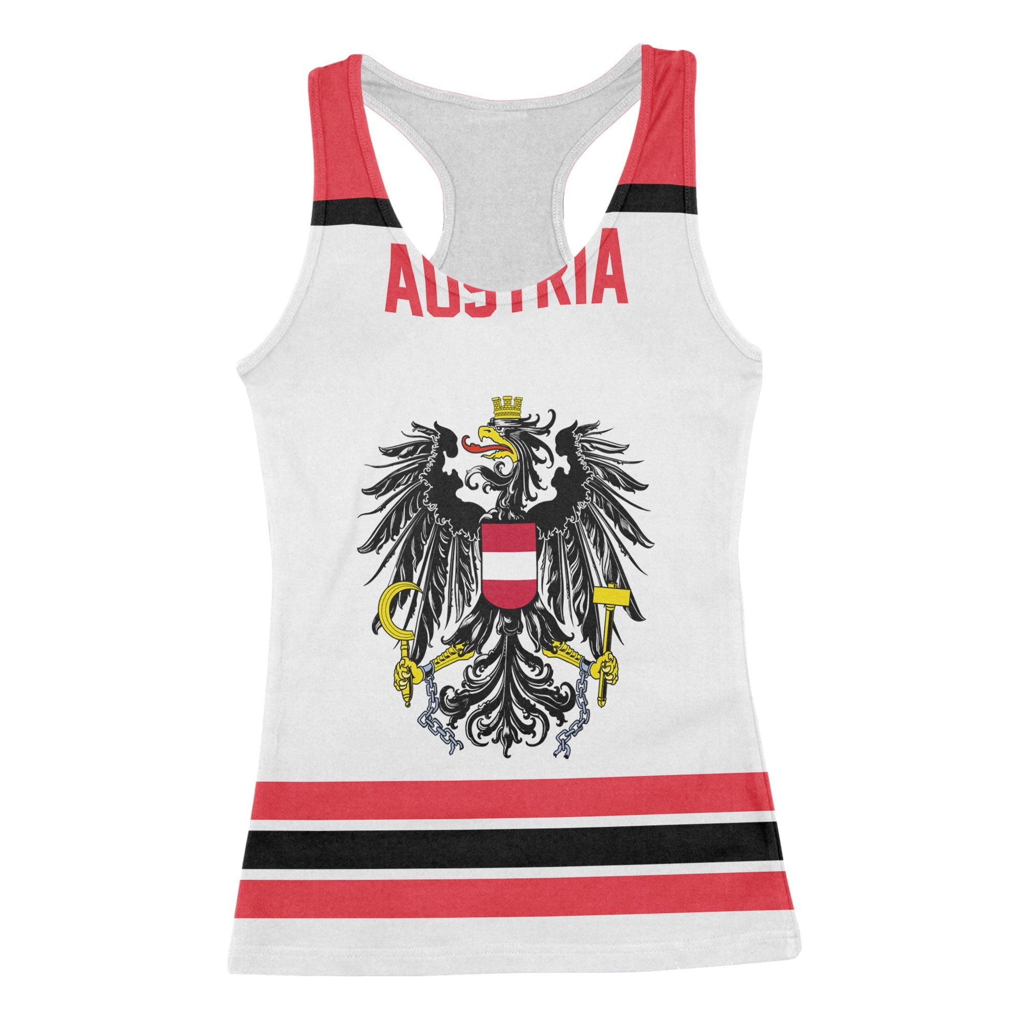 Austria Women Tank Top Flag & Coat Of Arms Hockey Style