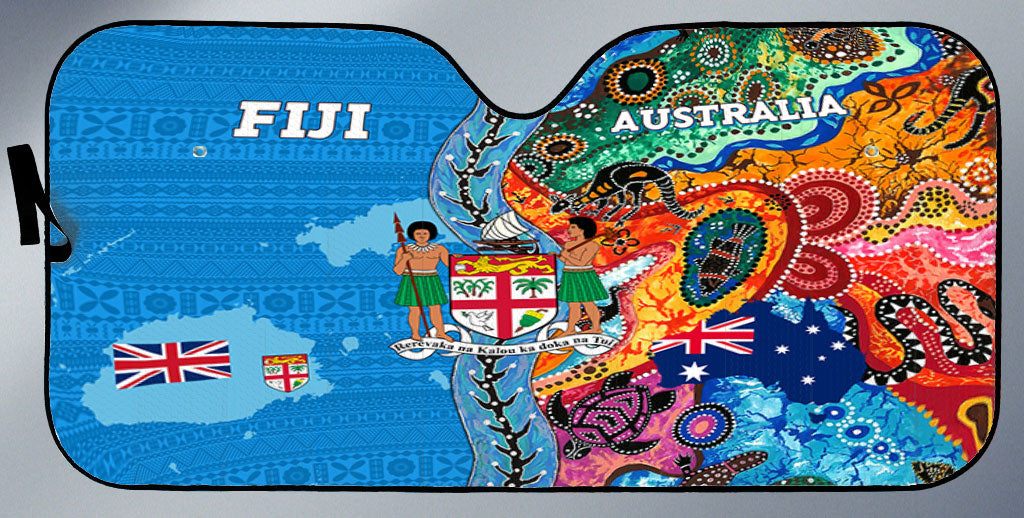 Fiji Tapa & Australia Aboriginal Car Sun Shade