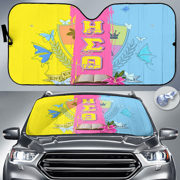 Sorority Sun Shades - Eta Sigma Theta Car Sun Shade Crest Style