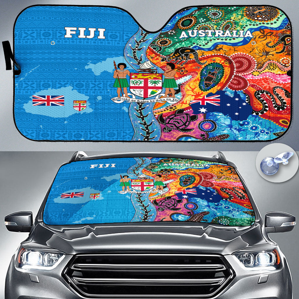 Fiji Tapa & Australia Aboriginal Car Sun Shade