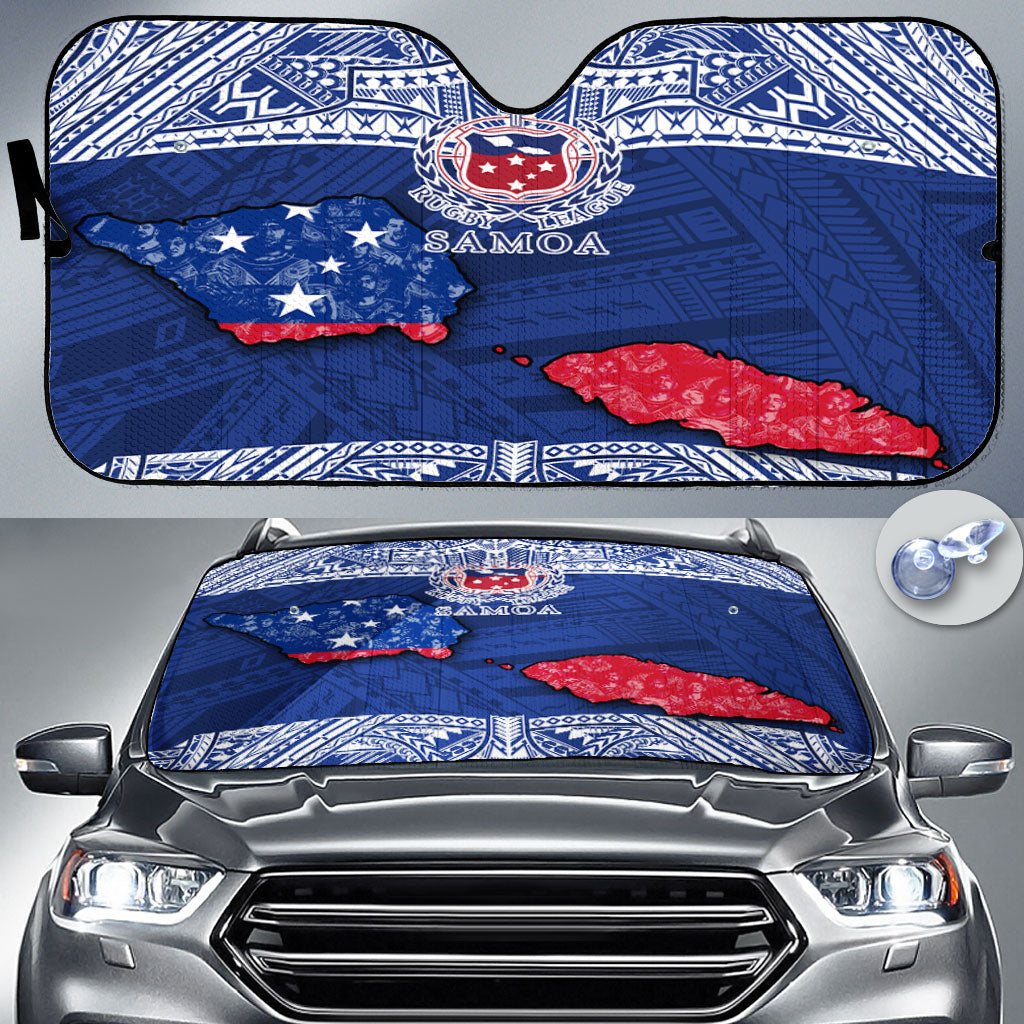 Samoa TOA Rugby Car Sun Shade Map Style