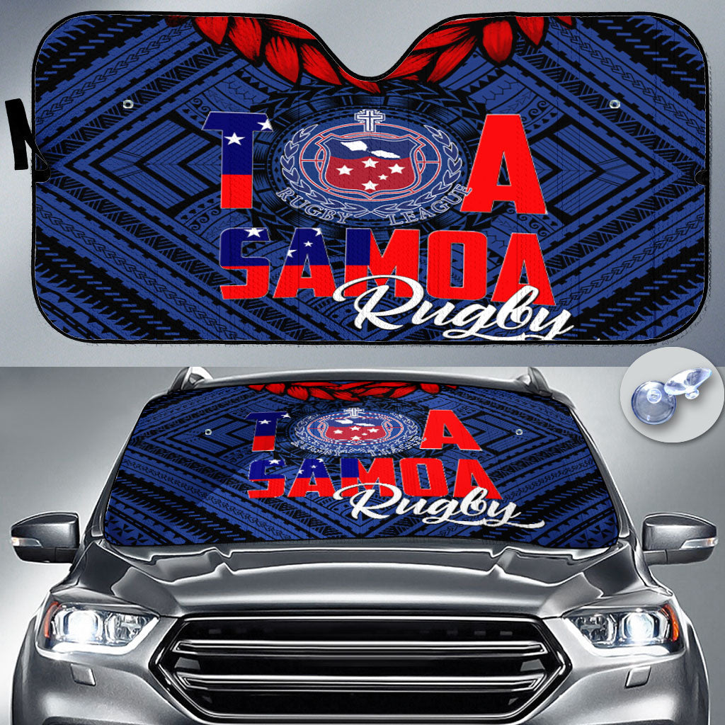 Polynesian Samoa Car Sun Shade Toa Samoa Rugby Ula Fala Style