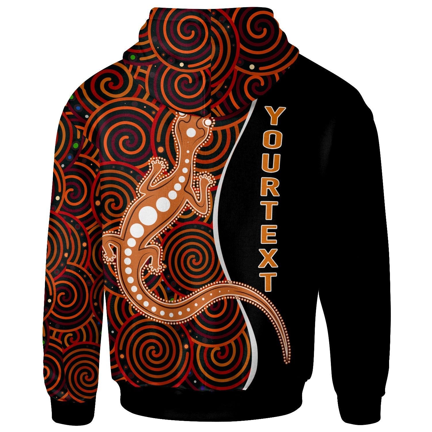 Aboriginal Personalised Zip Hoodie - Indigenous Lizard Dreaming