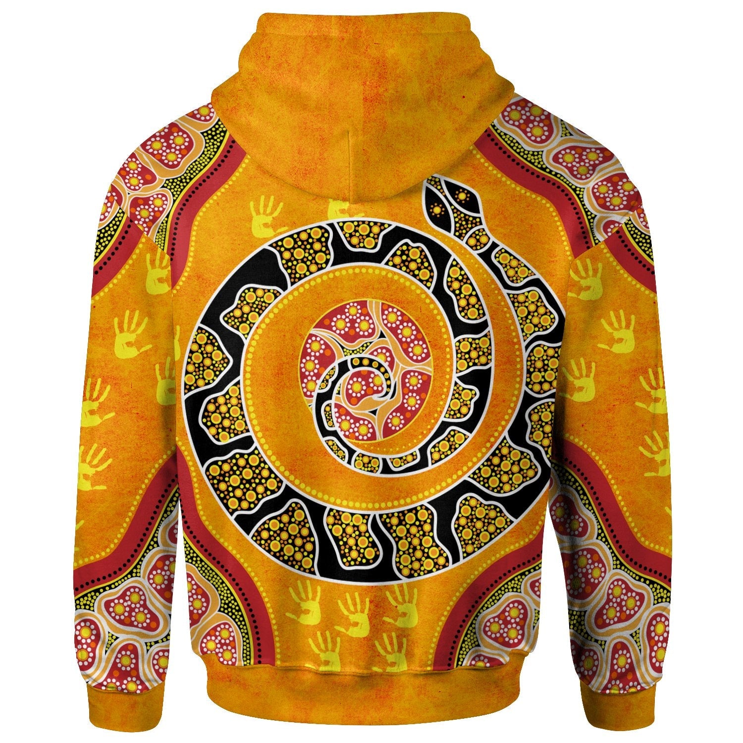 Hoodie - Aboriginal Unique Style Snake Orange Color 2022