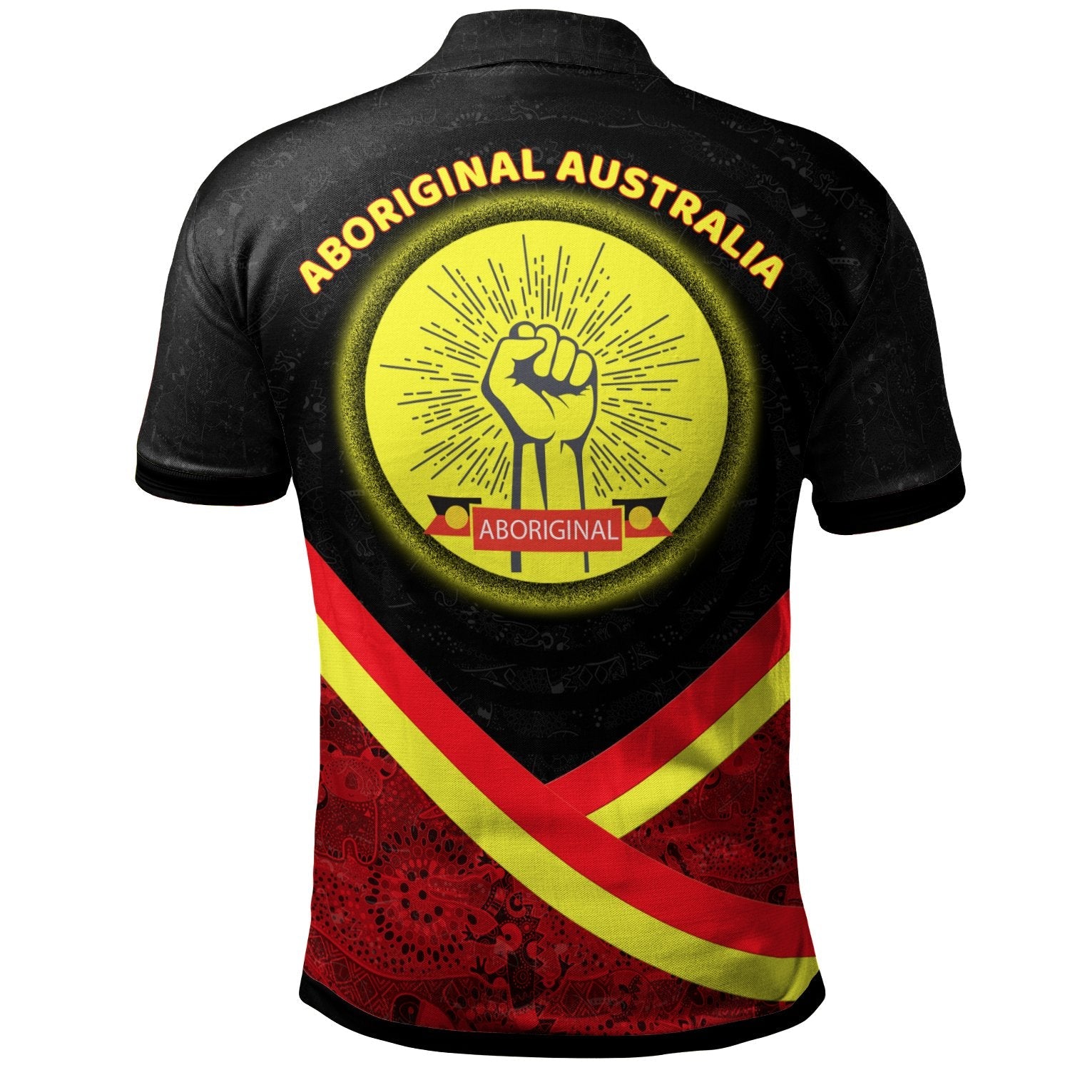 Aboriginal Polo - (Custom Text) Aboriginal Flag And Animals Pattern Polo Shirt