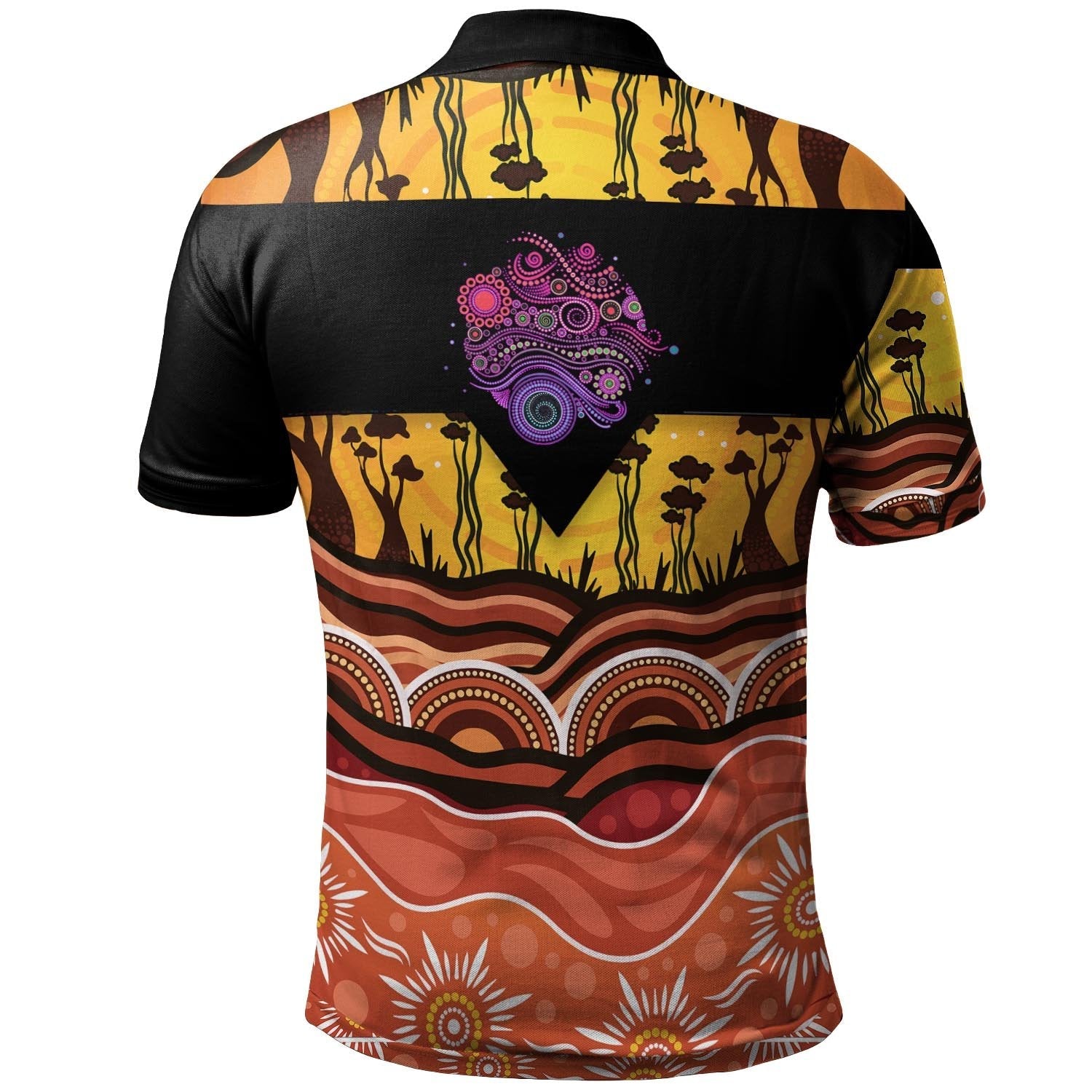 Aboriginal Polo - Aboriginal In My Heart Sun Circle Tree Family Polo Shirt