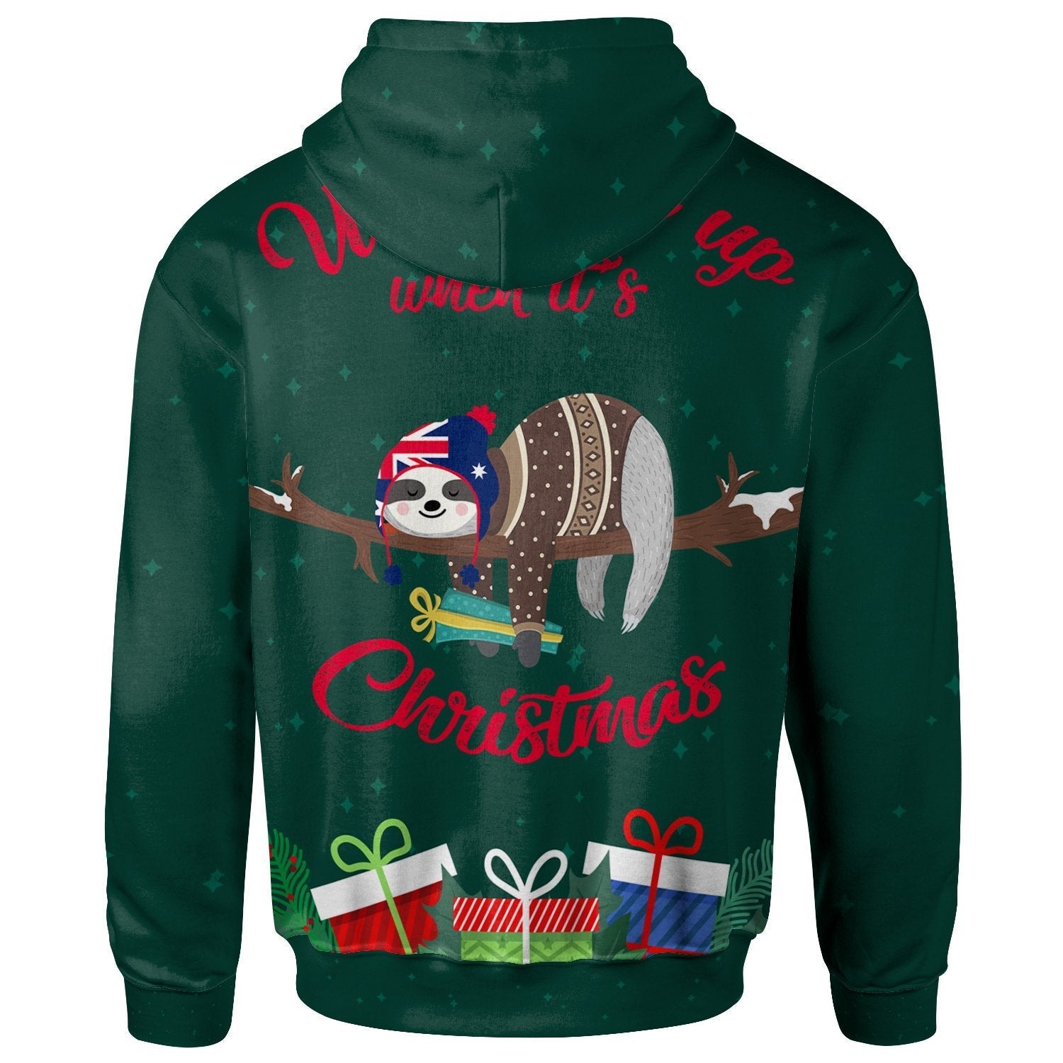Australia Christmas Zip Hoodie Green - Merry Christmas