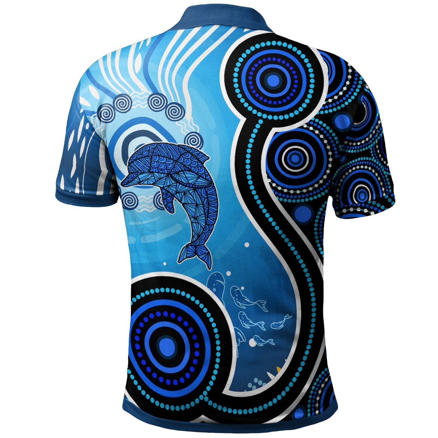 Aboriginal Polo - Dolphin And Aboriginal Dot Patterns Polo Shirt