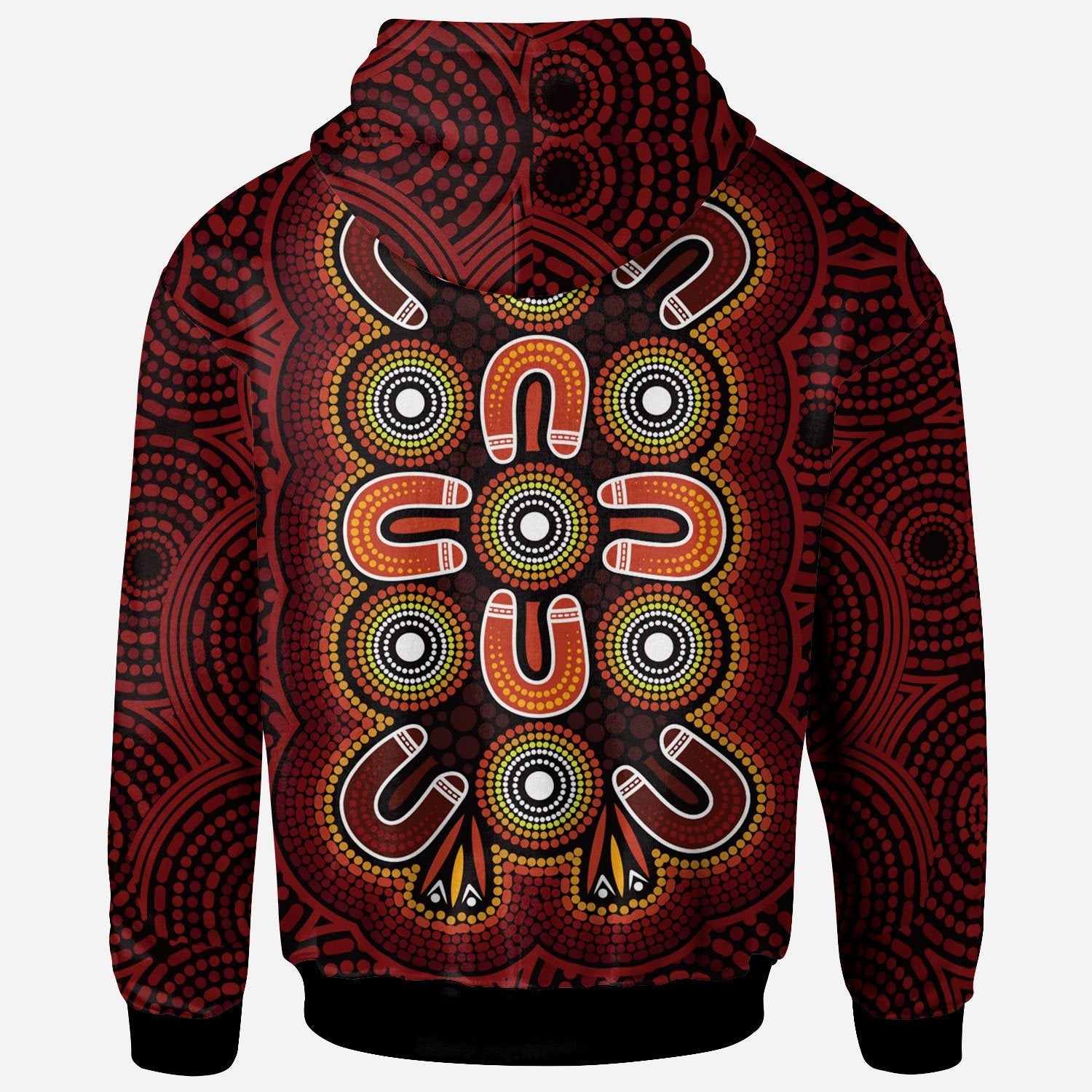 ABoriginal Hoodie - Aboriginal Dot Painting Flowers Style