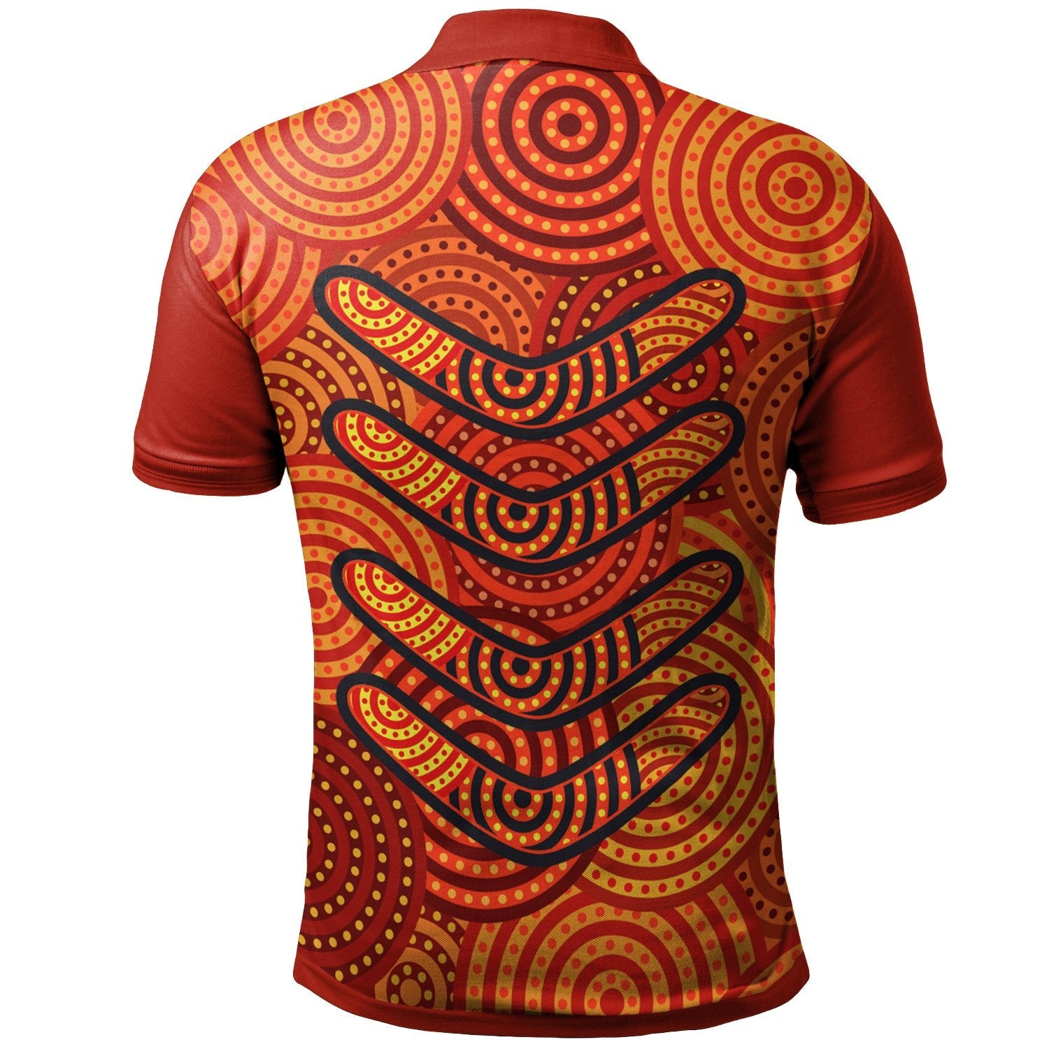 Aboriginal Polo - Personalised Aboriginal Boomerangs And Dot Circle Polo Shirt