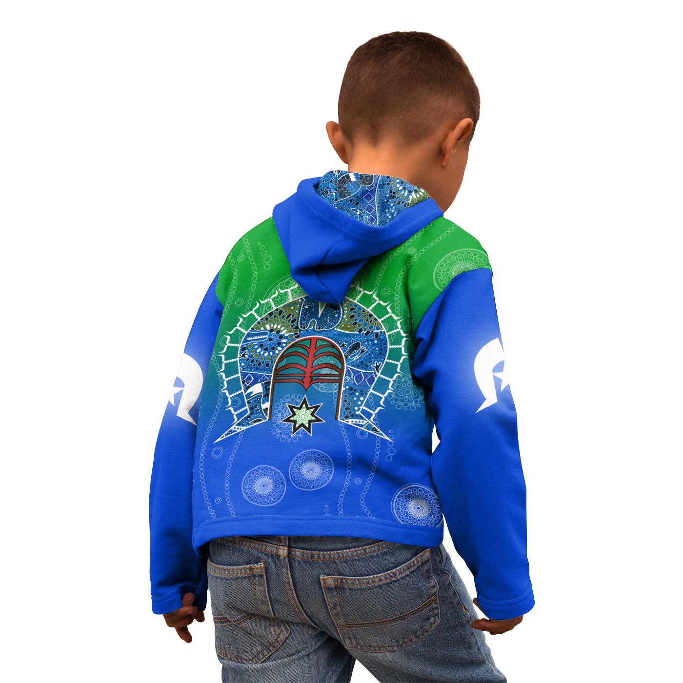 Personalised Hoodie Kid - Torres Strait Symbol With Aboriginal Patterns